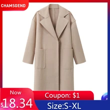 Женская свободная кашемировая шерстяная куртка с длинным рукавом, кардиган, пальто, блуза, женская блузка C30816