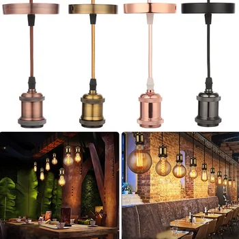 

Retro Vintage Edison E27 Screw Bulb Aluminum Shell Base Lamp Bulb Holder Pendant Lighting Socket Ceiling Light Adaptor Cable
