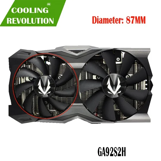 87 мм GA92S2H DC12V 0.35A 100 мм GAA8S2U DC12V 0.45A 4Pin графический вентилятор для ZOTAC GAMING GeForce RTX 2070 RTX 2070 OC MINI - Цвет лезвия: 87MM FAN