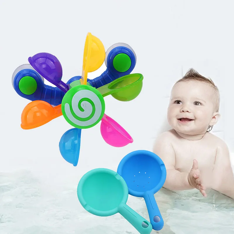 Ванна воды плавающие игрушки детские купальные игрушки играть Совок вода маленькая ветряная мельница водонагреватель малыш душ Игрушка Дети плавание игра