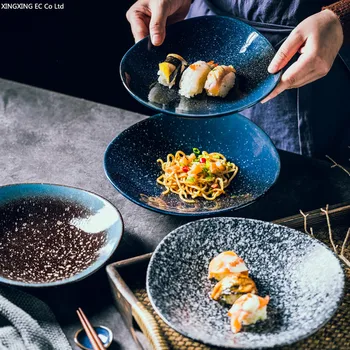 

Creative Irregular Plate Ceramic Plate Ramen Bowl Soup Bowl Household Tableware Fillet Plate Kitchen Restaurant Supplies