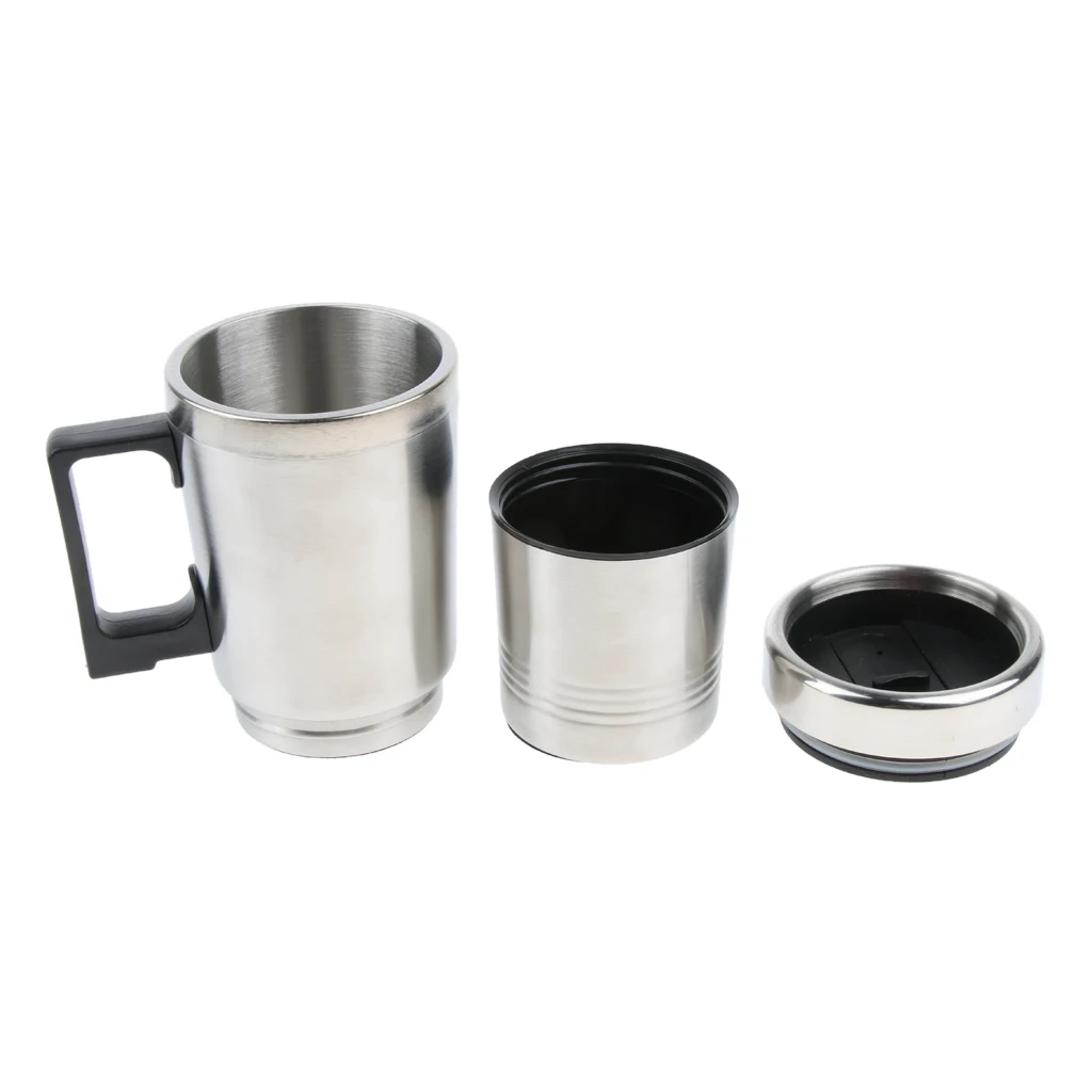 12V In-Car Coffee Maker Tea Pot Bottle Stainless Steel Heating Cup 300ml