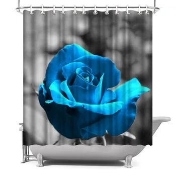 

Photo Custom Bathroom Shower Curtain Rose Flower Waterproof Polyester Fabric Bath Curtain Decor with Hooks 180x180cm Cortina