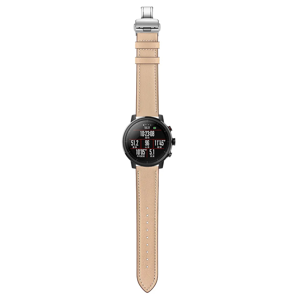 Роскошный кожаный ремешок для Xiaomi Huami AMAZFIT 2/2S Stratos, сменный Браслет, стальной ремешок с пряжкой, браслет на запястье
