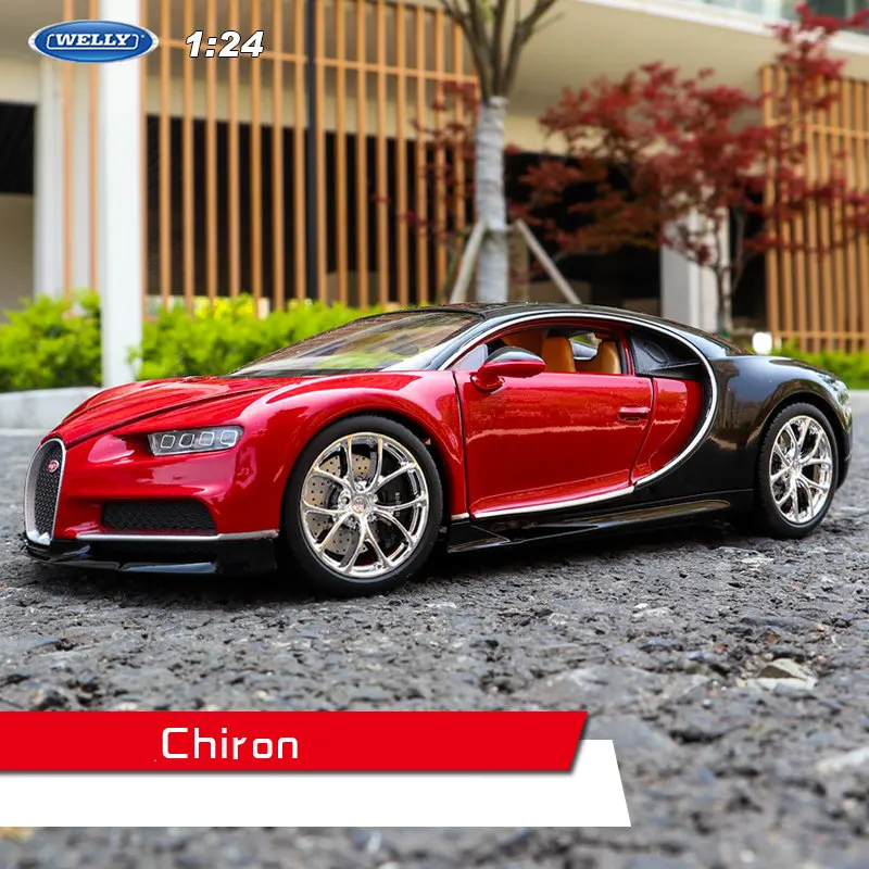 Bugatti chiron Welly 1:24 Bugatti chiron синий автомобиль сплав модель автомобиля Моделирование Украшение автомобиля коллекция Подарочная игрушка литая модель игрушка для мальчиков - Цвет: Bugatti chiron