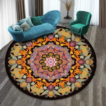 

Carpets Stereo Vision Door Mats Living Room Tea Table Sofa Illusion Carpet Round Art Home Supplies Printed Floor Bedroom Blanket