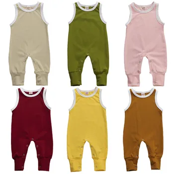 

0-18M Summer Cute Newborn Baby Boy Girl Sleeveless Cotton Romper Jumpsuit One-Piece Clothes