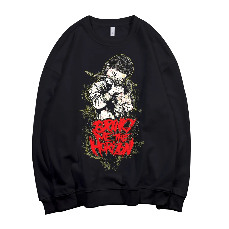 Todhoof Bring Me The Horizon тяжелый металл унисекс вырез лодочкой хлопковая толстовка Азиатский размер
