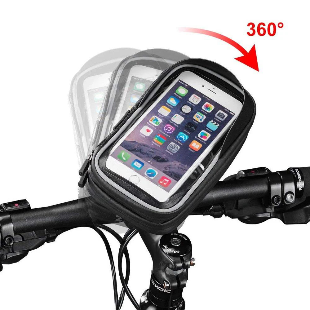 

6.4 inch Waterproof Bicycle Phone Holder Stand Motorcycle Handlebar Mount Bag Cases Universal Bike Scooter Cell Phone Bracket