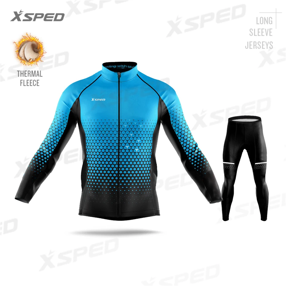 Зимняя одежда для велоспорта Pro team, комплект из Джерси с длинным рукавом, мужская куртка, Теплая Флисовая одежда, командная форма, MTB, гоночный велосипед, теплая одежда - Цвет: Normal Cycling Set