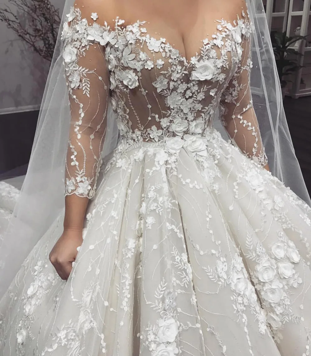 Eslieb высококачественные свадебные платья с 3d цветами, бальное платье, свадебное платье, Sweetehart Vestido de Noiva