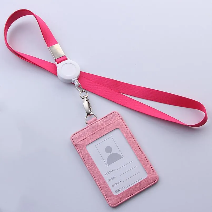 Карамельный цвет PU ID держатель для карт с выдвижным значком талреп канцелярские товары - Цвет: NO.5