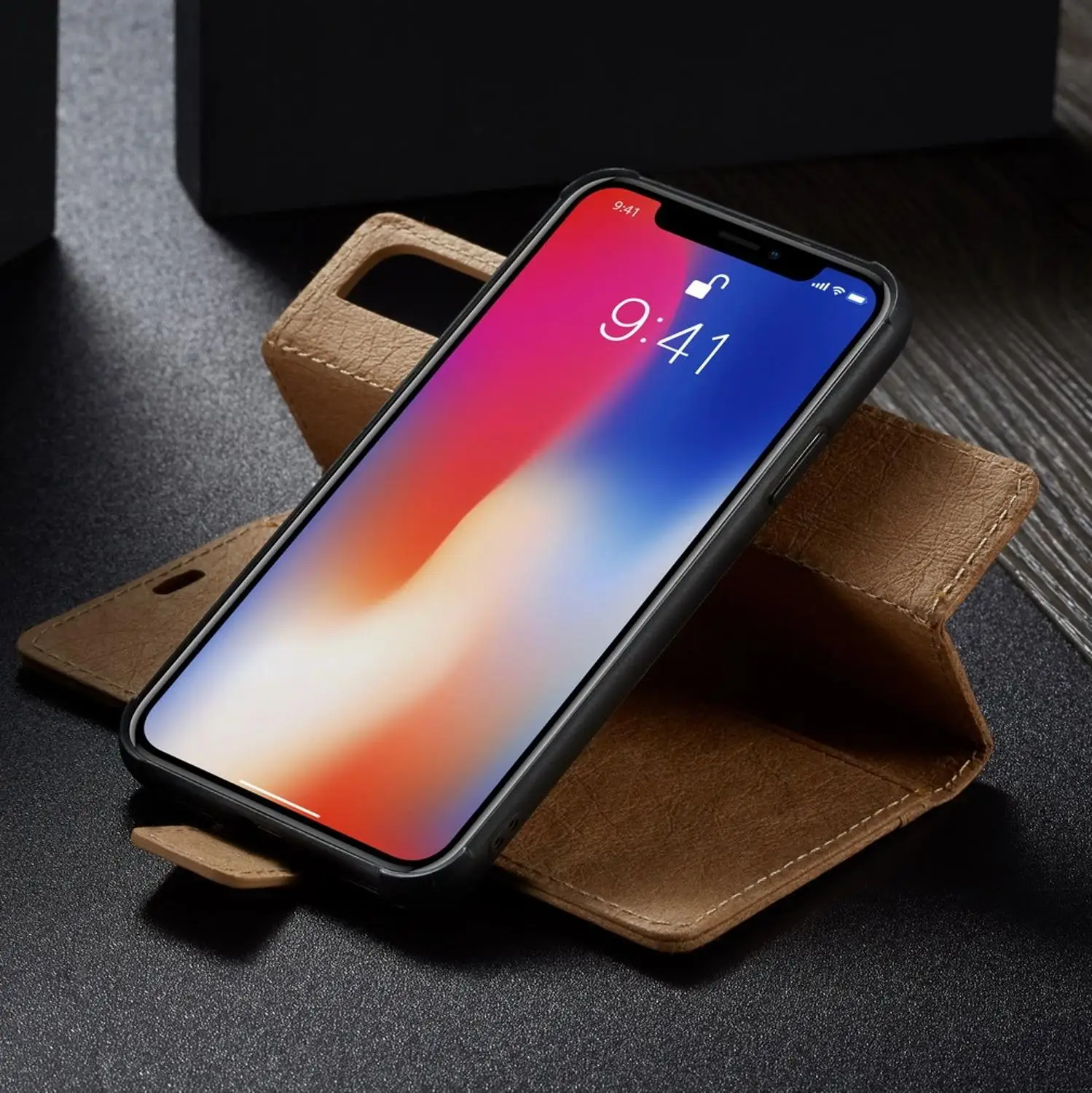 WHATIF кошелек держатель для карт для iPhone X XR XS Max 7 8 Plus DIY Бумага Уникальный 2 в 1 Магнитный чехол для iPhone 6 6S Plus