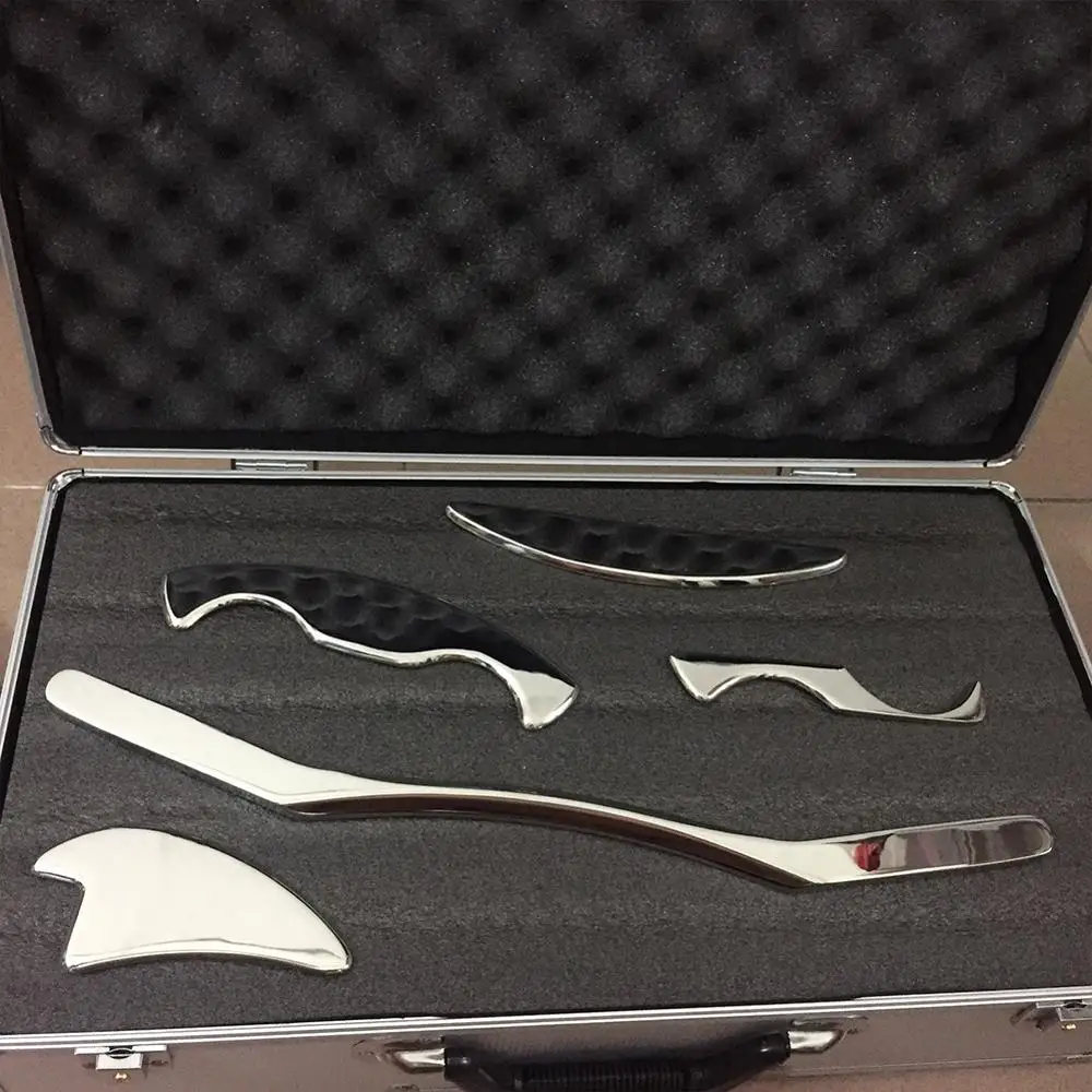 IASTM Stainless Steel Gua Sha Tools 5 Pieces Set for Myofascial Release