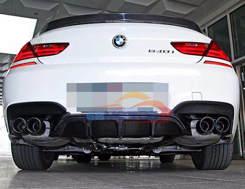 ebmotor com Real Carbon Fiber Rear Lip Diffuser For BMW F06 F12 F13 M Sport M Tech Bumper 2012UP_4605_5393