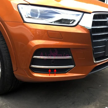 

For Audi Q3 2015 2016 2017 2018 Front Fog Lamp Cover Foglight Trim Protector Panel Chrome Car Styling Accessories