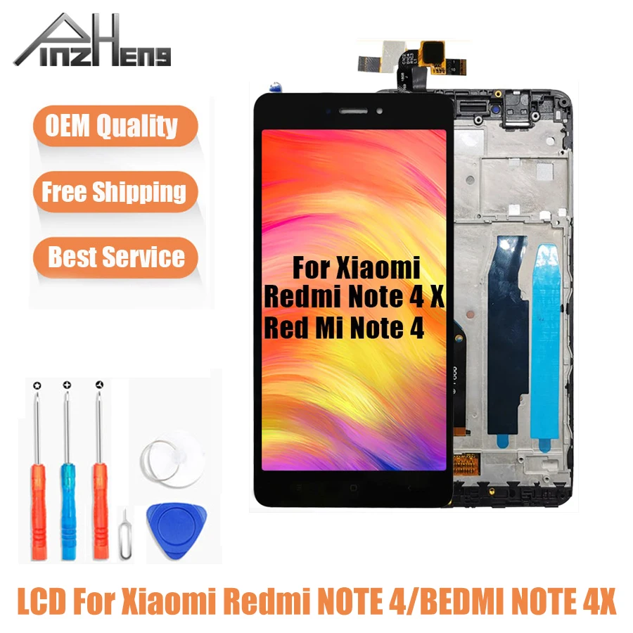 

PINZHENG AAAA Quality LCD For Xiaomi Redmi Note 4 4X Display Screen For Snapdragon 625 MTK Helio X20 Replacement LCD Display