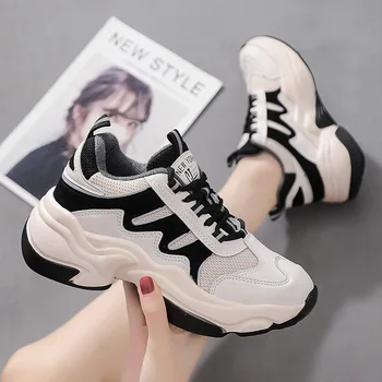 

Women Running Shoes Cushioning Height Platform Breathable Soft Bottom Sneakers Breathable Low Running Shoes J4-39