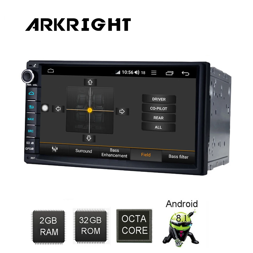 

ARKRIGHT 7" 2+32GB Android 8.1 Car Radio Audio Stereo GPS navis Wifi car Multimedia Player Carplay/android auto/car recorder 4G