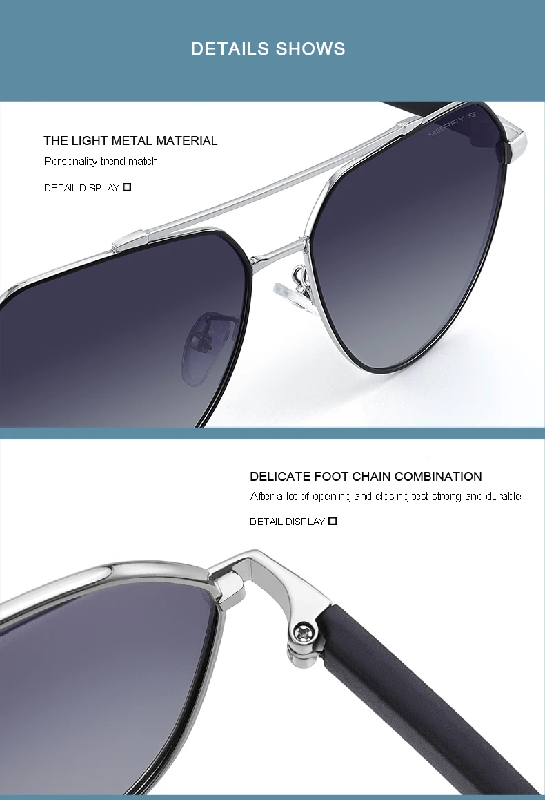 MERRYS, дизайнерские мужские классические солнцезащитные очки, HD поляризационные очки пилота, солнцезащитные очки для вождения, рыбалки, TR90, защита от уф400 лучей, S8258