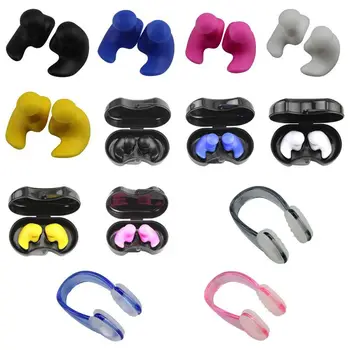 

Spiral Swimming Earplugs Waterproof Silicone Nose Clip Ear Plugs Swimming Swim Earplugs For Swimming Showering Adult