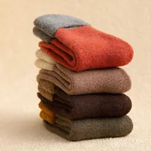 Модные толстые шерстяные носки, женские зимние теплые длинные носки, женские плотные забавные носки-тапочки, Calcetines Mujer