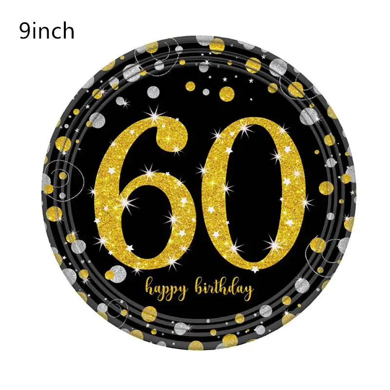 18/21/30/40/50/60th Happy Birhtday столовая посуда наборы латексный воздушный шар "Конфетти" тарелки чашки Салфетка скатерть поставки декор