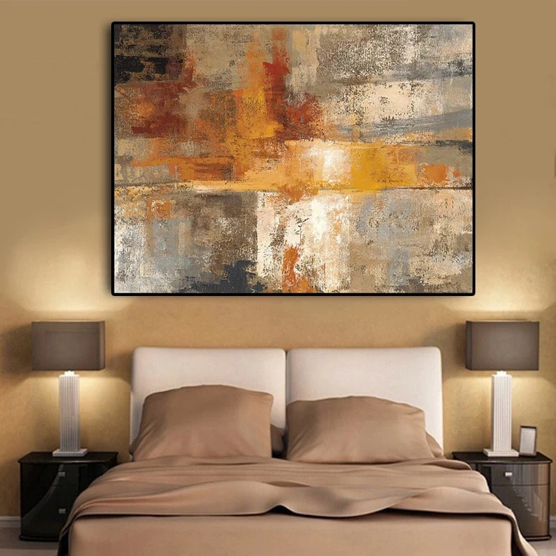 

Abstract Nordic Style Gold Oil Painting on Canvas Posters and Prints Scandinavia Art Wall Pictures For Living Room Home Decor