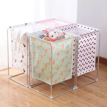 

Home Cartoon Fabric Dirty Clothes Basket Clothes Toy Finishing Storage Basket Multi-functional Assembly Large Capacity Laundry