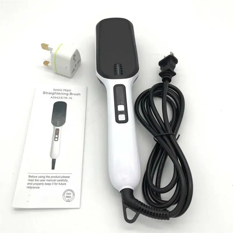 UK plug 1 шт. светодиодный выпрямитель для бороды, выпрямитель для волос, выпрямитель для волос, портативный выпрямитель для бороды - Цвет: UK plug