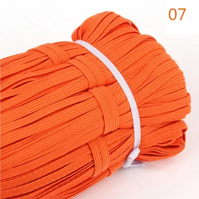 07 Orange 6 мм красочные плоские эластичные ленты высокая эластичная канатная Резиновая лента спандекс лента швейная отделка пояс-ремень аксессуары для одежды 5 м - Цвет: 07 Orange