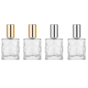 

10ml Portable Diamond Shape Glass Roller Bottle Mini Glass Bottles With Stainless Steel Roller Balls For Essential Oils Perfumes