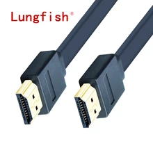 Lungfish плоский кабель HDMI позолоченный разъем HDMI 2,0 4k 1080p 3D 0,3 м 1 м 1,5 м 2 м 3 м 5 м 7,5 м 10 м 15 м для HD ТВ ноутбука PS3 компьютера
