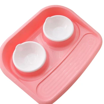 

Pet Dog Bowls Puppy Dog Food Bowl Stainless Steel Cat Bowl Water Food Storage Feeder Non-Toxic PP Resin Combo Rice Basin