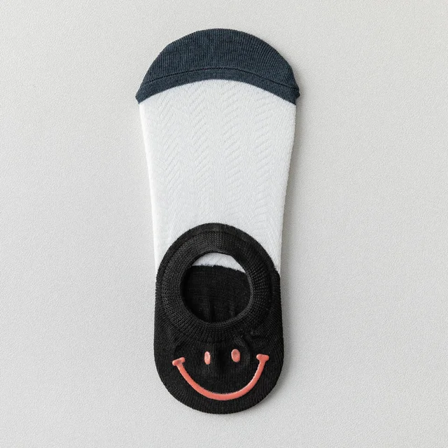 3 Pairs Of Cotton Women's SocksWomen's Casual Cartoon Harajuku Silicone Non-slip Invisible Funny Smiley Girl And Ankle Socks 3Pairs