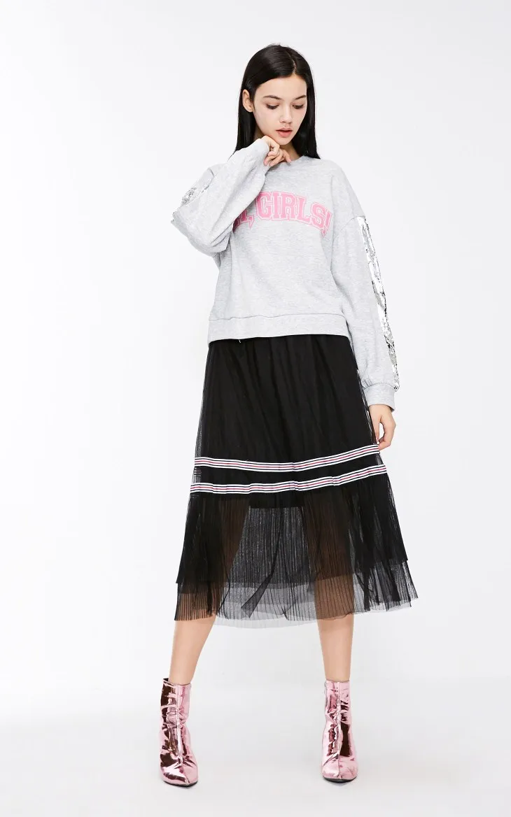 Vero Moda новые блестки печатные буквы круглый воротник свободные толстовки Толстовка | 318433513