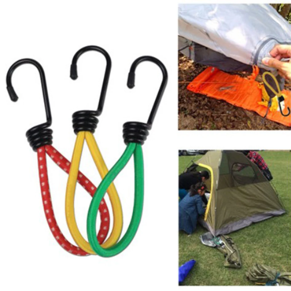 Premium Nylon Latex Clips Strap Hook Elastic Rope Buckle Camping Tent Hook Tent Elastic Cord Buckle Outdoor Tent Accessories