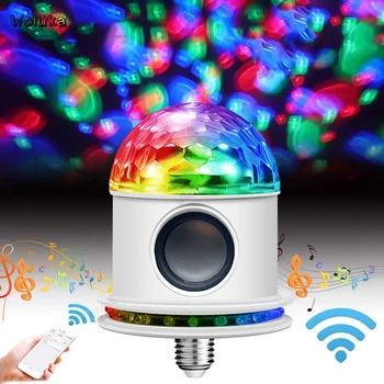 

6W RGB LED bluetooth crystal magic rotating ball lamp Stage light Holiday Bulb music bulb AC220V For Disco Party Dance CD50 W05
