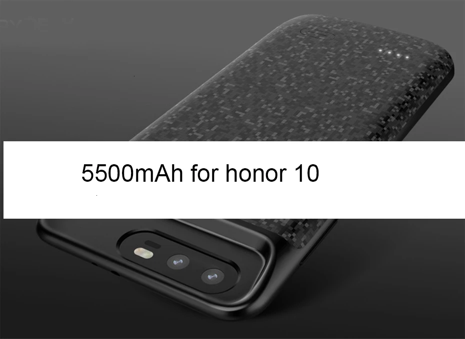 SeenDa батарея чехол для huawei Honor 9x8 8x Shokproof банк крышка 5500 мАч зарядное устройство чехол для huawei Honor 10 9 8 Упаковка резервного копирования - Цвет: Black for honor 10