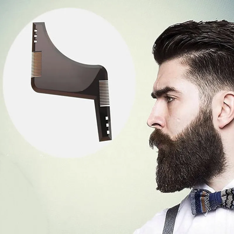 3 цвета инновационный дизайн все-в-одном форма для бороды шаблон качество ABS расческа для волос борода линия вверх шаблон для обрезки