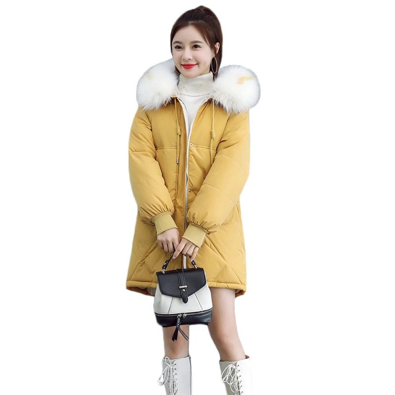 womens mustard coats with big fur hoods