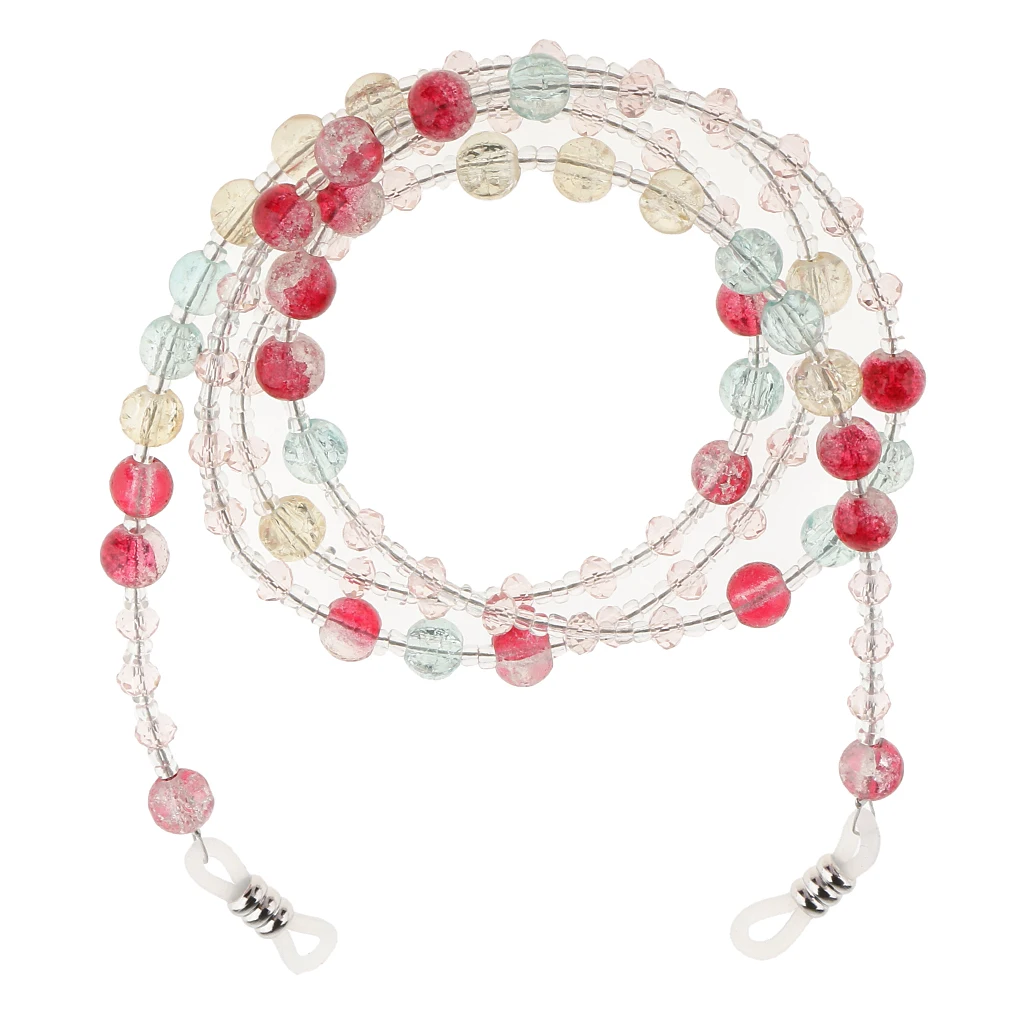 Beaded Eyeglass Sun Glasses Cord Eye Glasses Holder Spectacles Necklace Sunglass Reading Glasse Neck Strap Chain - Pink
