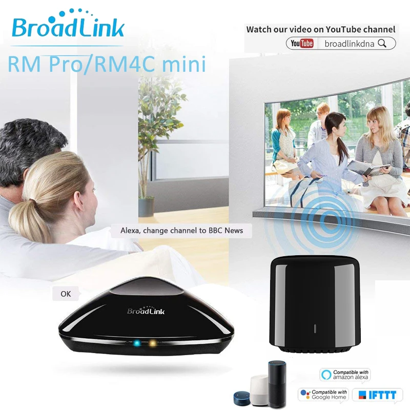 Broadlink RM Mini3 Alexa Amazon WiFi IR 4G совместимый Google Home RM4C мини беспроводной умный пульт дистанционного управления Лер IOS Голосовое управление