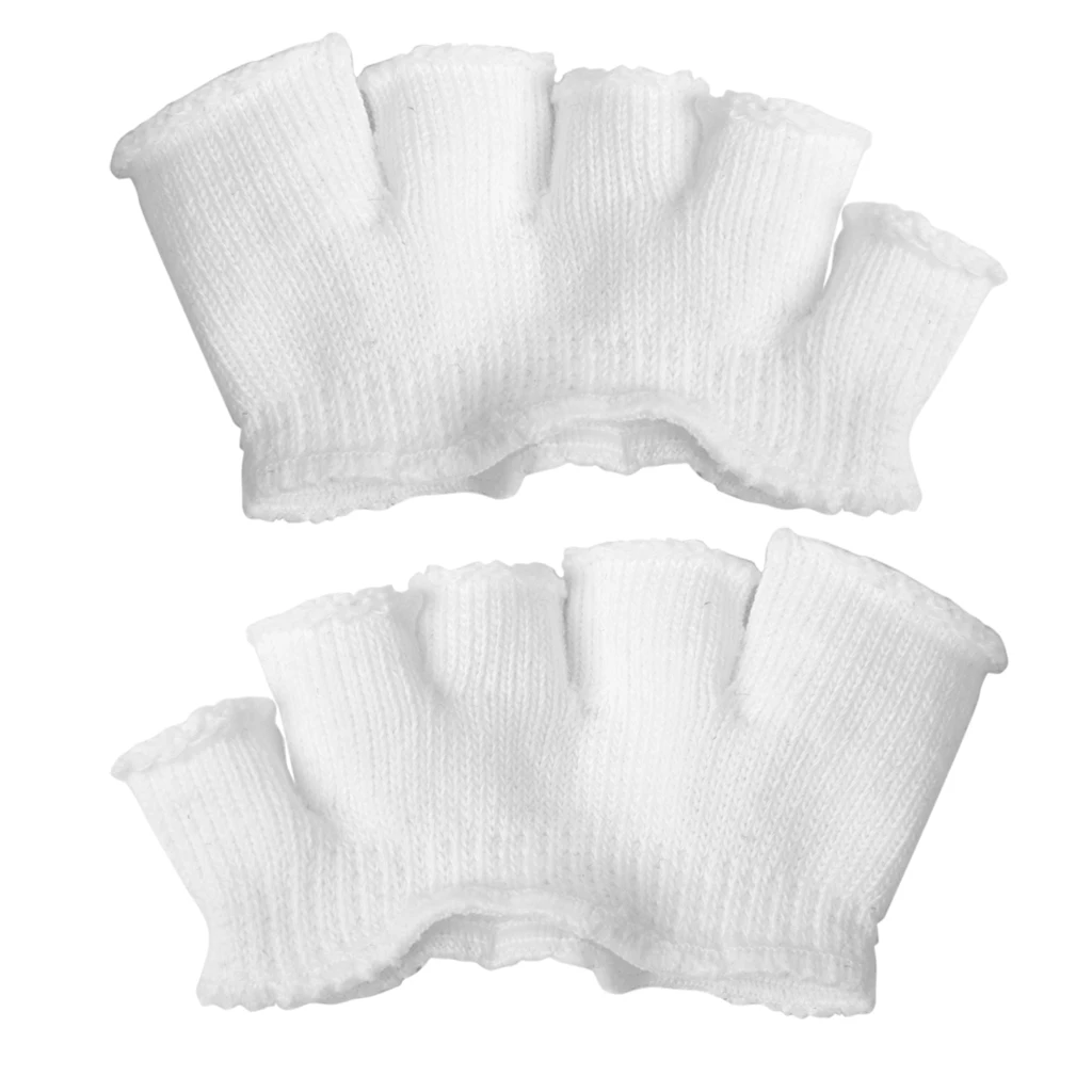 6 Pairs  Unisex Soft Open-Toed 5-Toe Heelless Half Boat Socks Separate Straighten Half Toe Sock Forefoot Support Pads