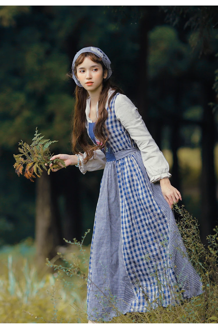 Retro Inspired Plaid Girls Dresses England Scotland Style Plaid