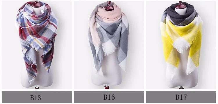 YEABIU женский модный треугольный шарф Элегантная Женская Удобная мягкая шаль Зимний теплый шарф клетчатая накидка трендовые аксессуары