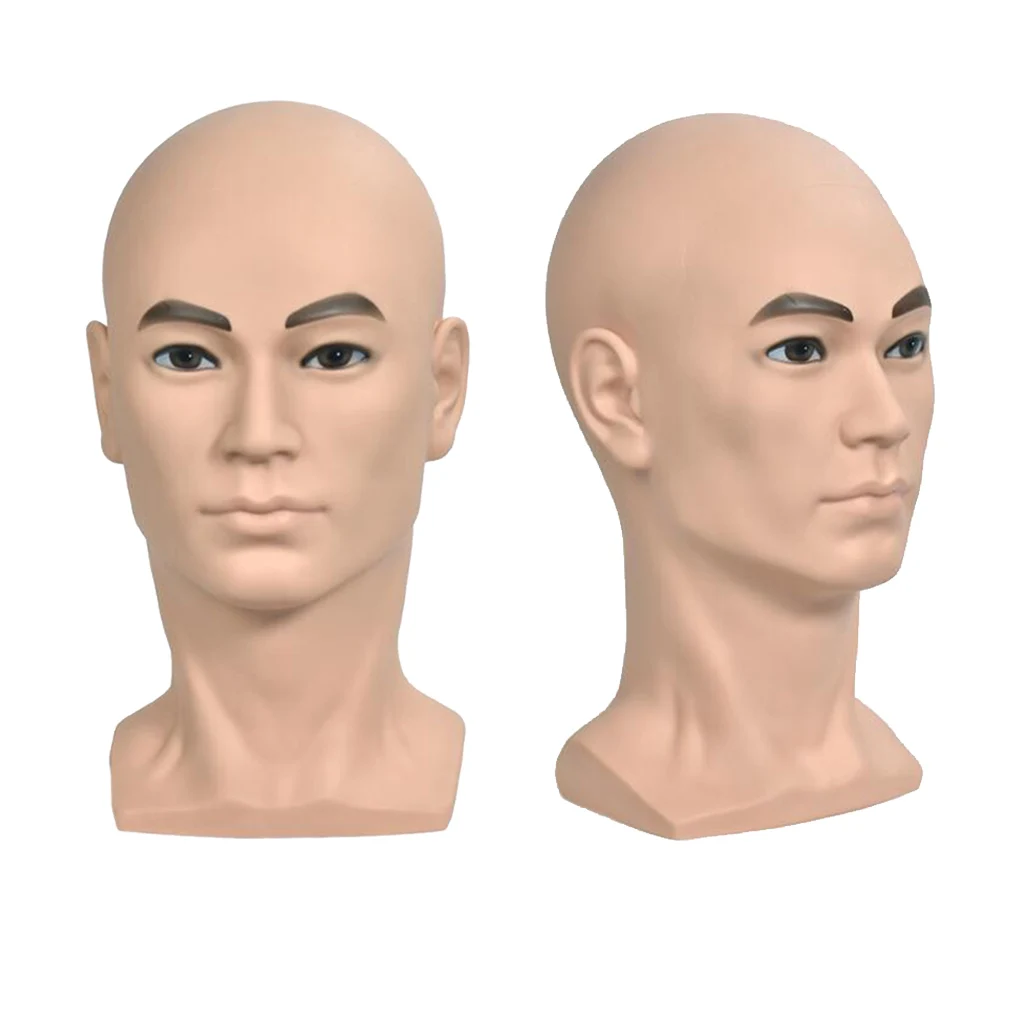 Male Wig Toupee Mannequin Holder Hat Cap Scarf Jewel Display Manikin Head 2x