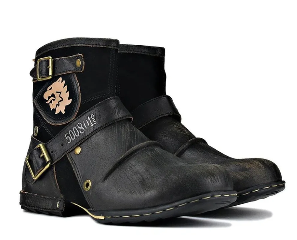 Botines De piel sintética De alta calidad para Hombre, calzado informal clásico con hebilla y vestido De tirantes, HB289