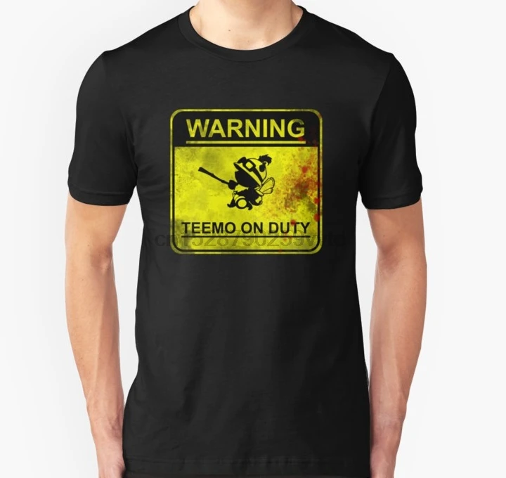 Men tshirt Warning Teemo On Duty Unisex T Shirt women T-Shirt tees top |