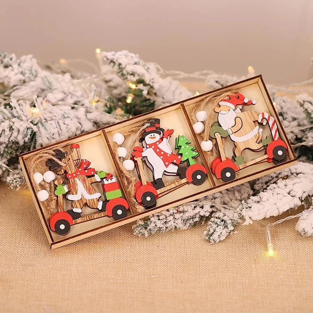 Christmas Wooden Pendant Merry Christmas Tree Decoration for Home Ornament Xmas Navidad Gifts Happy New Year